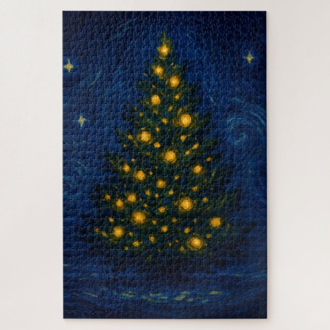 Puzzle de Noël en forme d'arbre dans le style de V (Vertical)
