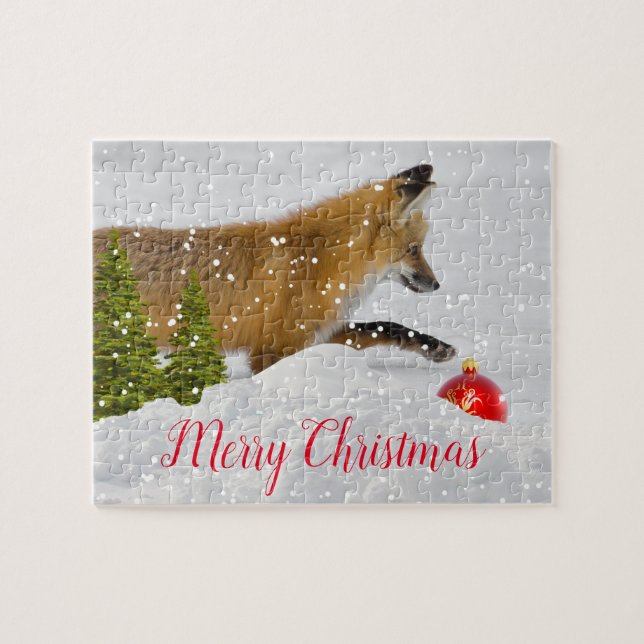 Puzzle de Noël Joyeux Renard (Horizontal)