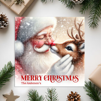 Puzzle de Noël personnalisé pour enfants avec Sant