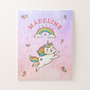 Puzzle de nom de chat mignon Kawaii