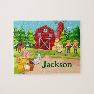 Puzzle de nom d'enfant d'animal de ferme