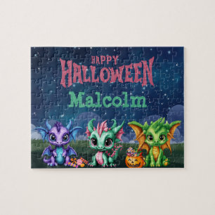Puzzle de nom d'enfant personnalisé Halloween Drag