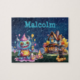 Puzzle de nom d'enfant personnalisé pour Halloween