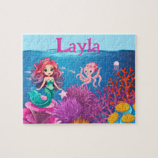 Puzzle de nom d'enfant personnalisé Sirène