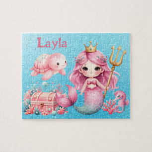 Puzzle de nom d'enfant personnalisé Sirène