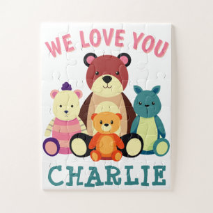 Puzzle de nom personnalisé avec animaux