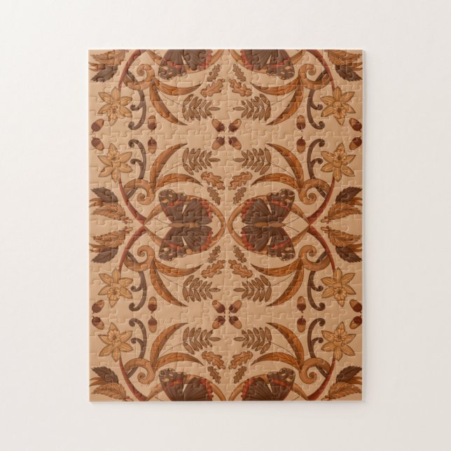 Puzzle de Papillon Brun Doré Automne (Vertical)