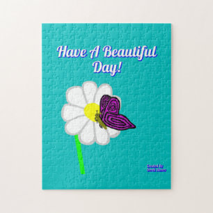 Puzzle de papillon et de marguerite blanche