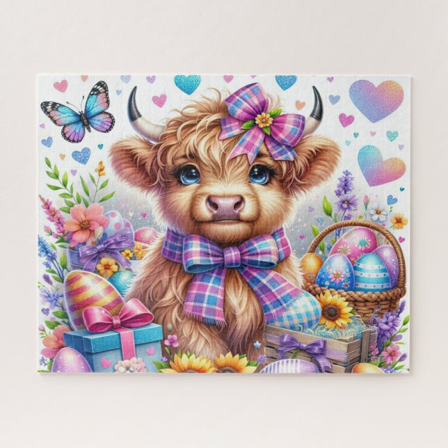 Puzzle de Pâques à l'effigie de Highland Cow (Horizontal)