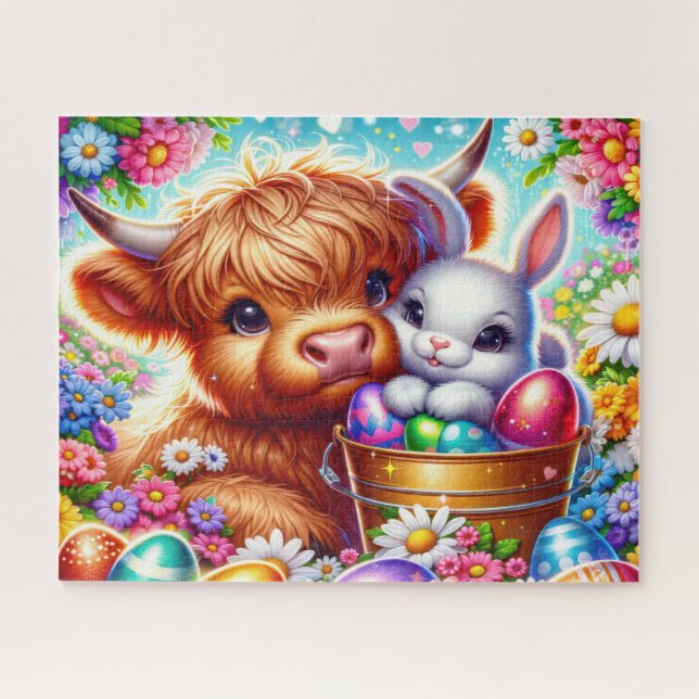 Puzzle de Pâques à l'effigie de Highland Cow (Horizontal)