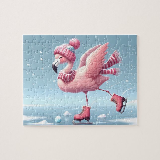 Puzzle de patinage sur glace Flamant rose (Horizontal)