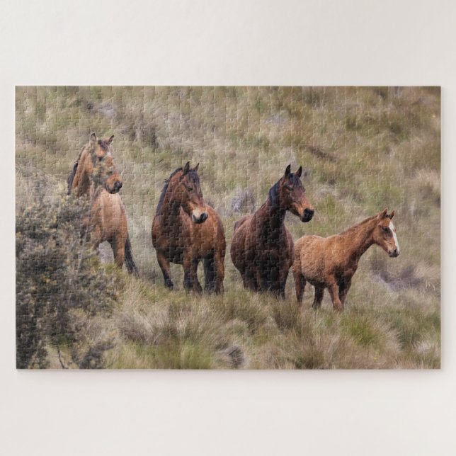 Puzzle de paysage de chevaux sauvages (Horizontal)