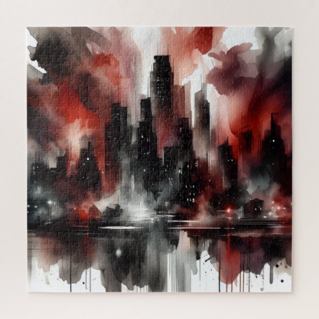 Puzzle de paysage urbain abstrait (Vertical)