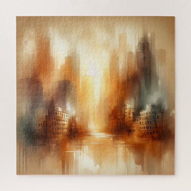 Puzzle de paysage urbain abstrait (Vertical)