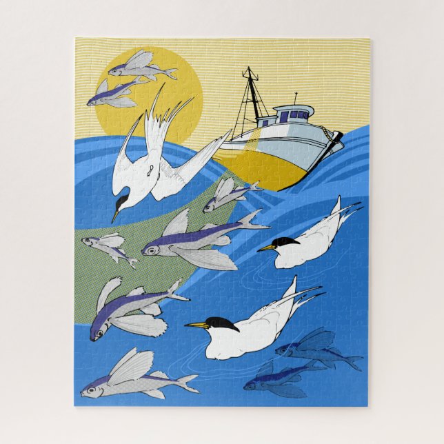 Puzzle de pêche 16x20 pour les aveugles de couleur (Vertical)