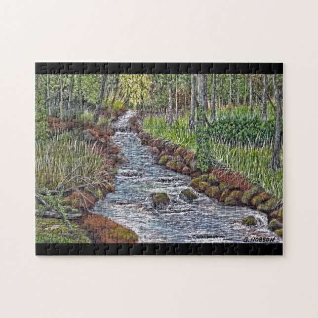 Puzzle de peinture acrylique Mountain Stream (Horizontal)