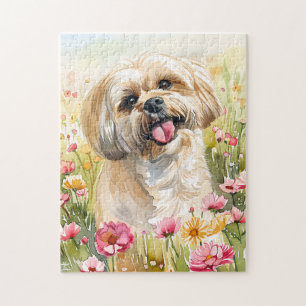 Puzzle de peinture aquarelle Lhassa Apso
