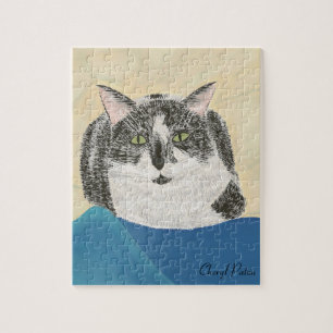 Puzzle de peinture de chats noir et blanc Tuxedo