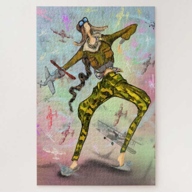 Puzzle de peinture de pilote de fille (Vertical)