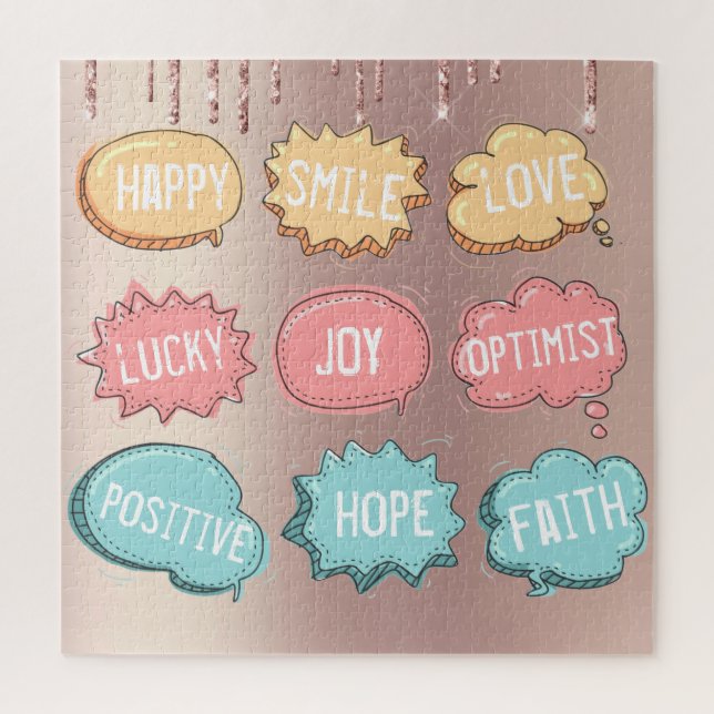 Puzzle de pensée positive - Texte personnalisé (Vertical)