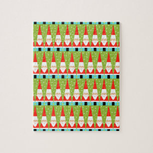 Puzzle de Père Noël géométrique rétro