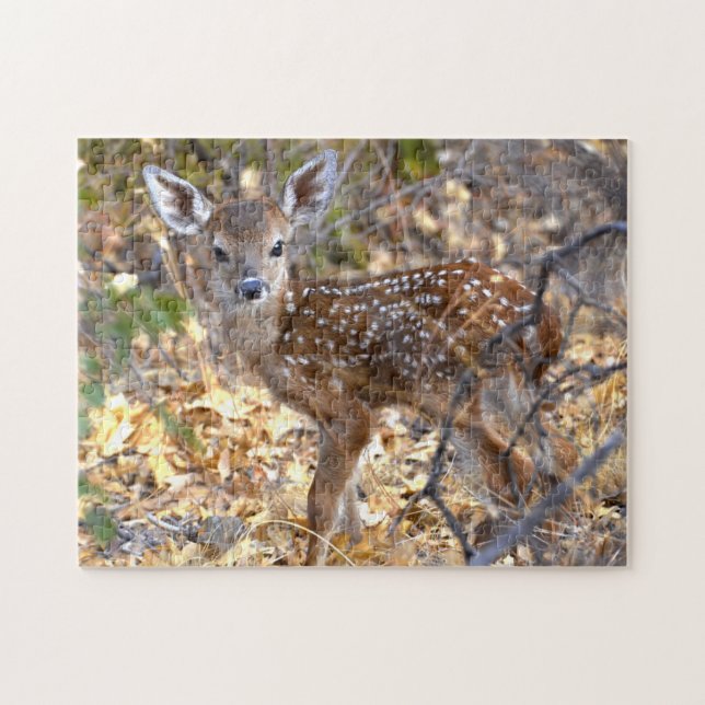 Puzzle de photo de bébé cerf doux et adorable / fa (Horizontal)