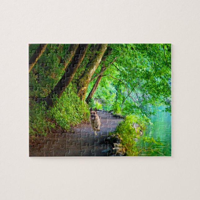 Puzzle de photo de berger allemand avec la (Horizontal)