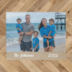 Puzzle de photo de famille simple moderne de plage