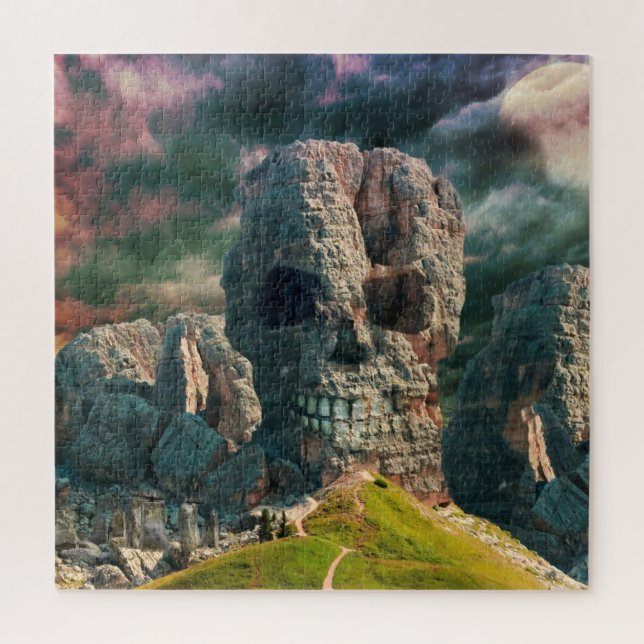 Puzzle de pierre de roche - Crâne - Imaginaire (Vertical)