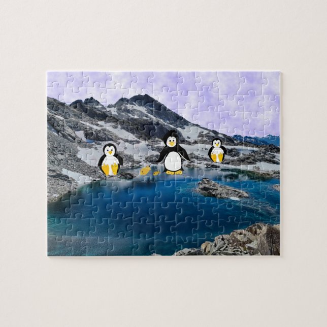 Puzzle de pingouins de pêche (Horizontal)