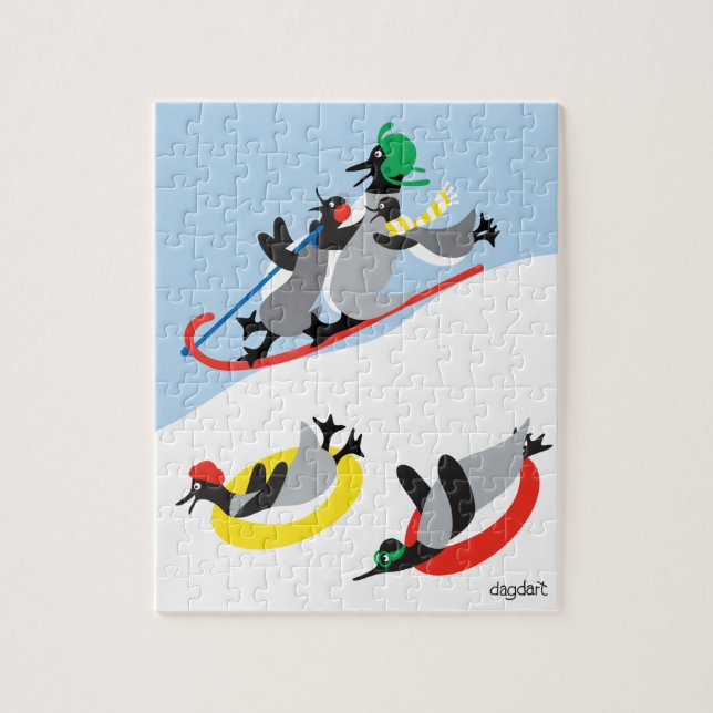 Puzzle de pingouins en traîneau (Vertical)