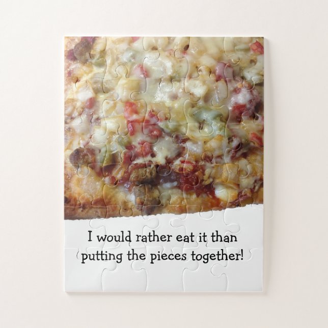 Puzzle de Pizza avec Citation Drôle (Vertical)