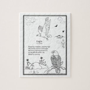 Puzzle de poème acrostiche d'aigle, 8x10 po 110 pi