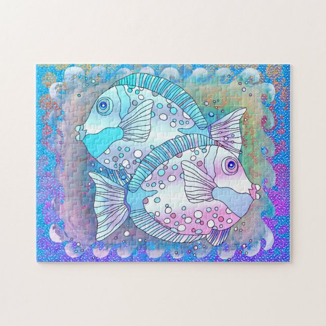 Puzzle de poisson bleu (Horizontal)