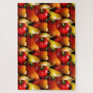 Puzzle de poivrons rouges et jaunes