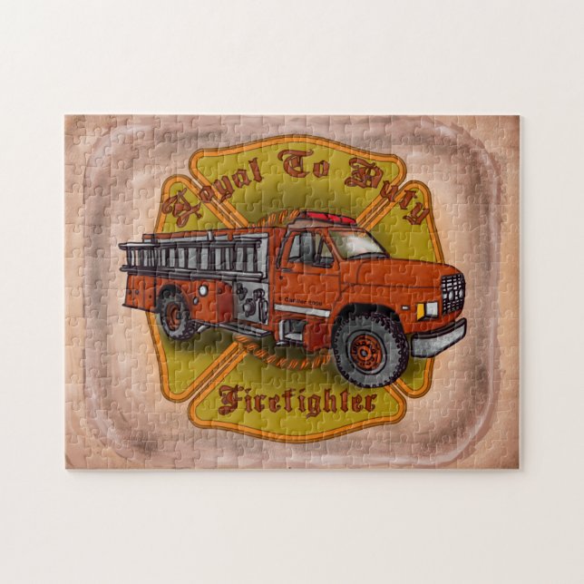 Puzzle de pompier Loyal To Duty Fire Truck (Horizontal)