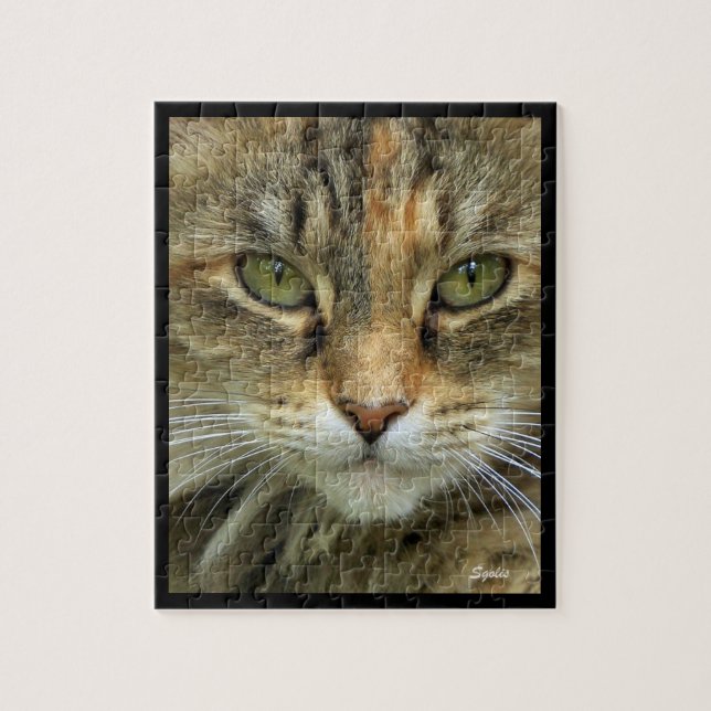 Puzzle de portrait de chat tigré (Vertical)