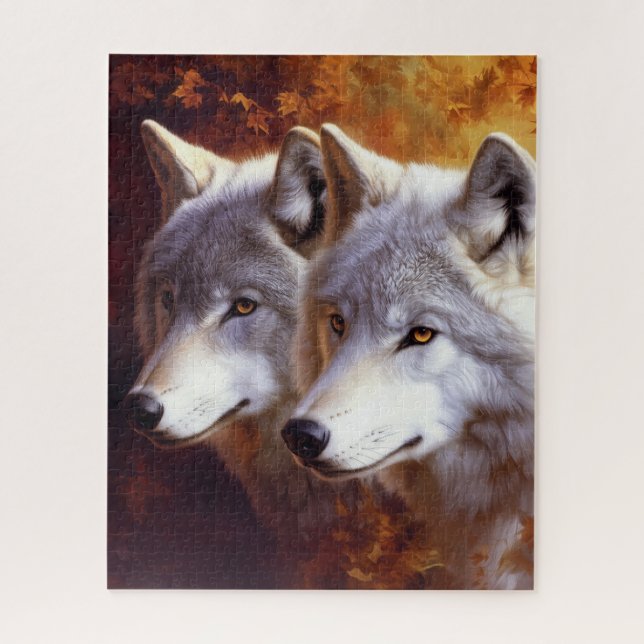Puzzle de portrait Loups blancs (Vertical)