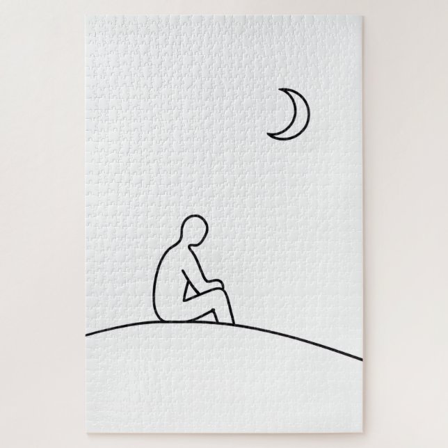 Puzzle de réflexion nocturne minimaliste (Vertical)