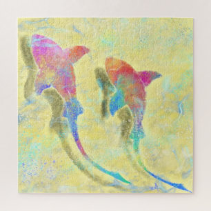 Puzzle de requins colorés - Peinture