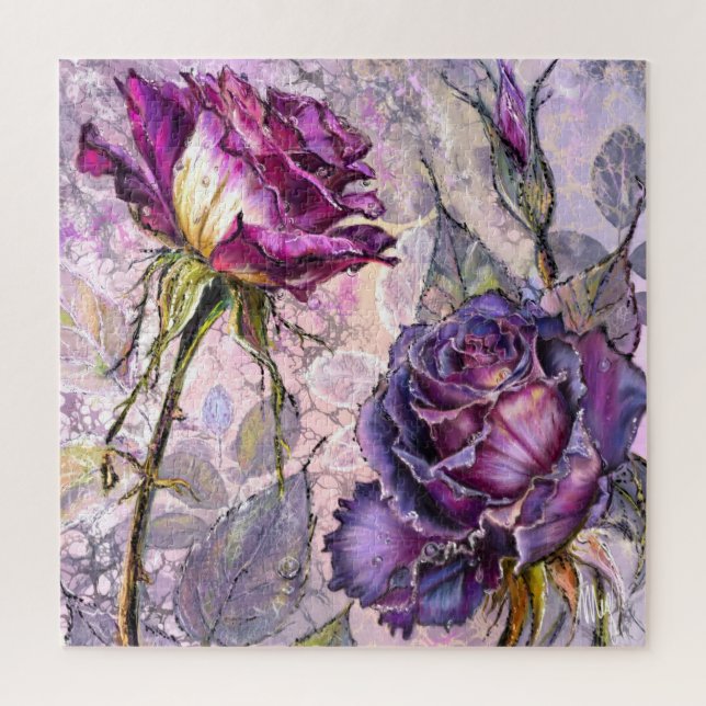 Puzzle de Roses Violettes (Vertical)