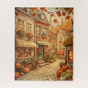 Puzzle de rue du village d'automne