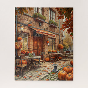 Puzzle de rue du village d'automne