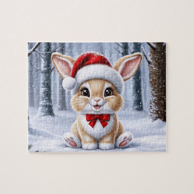 Puzzle de Santa Hat Bunny (Horizontal)