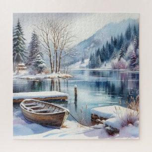 Puzzle de scène de lac hivernal