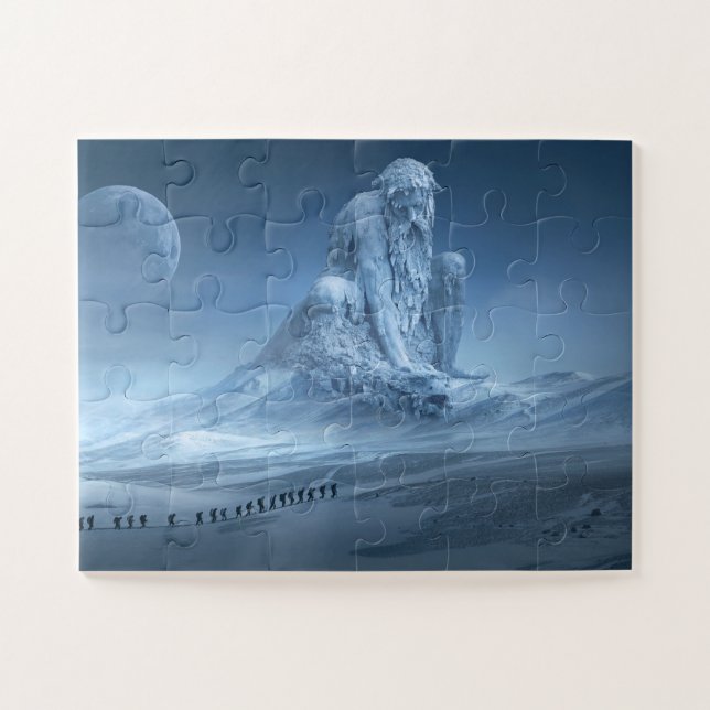 Puzzle de sculpture de glace de neige de fantaisie (Horizontal)