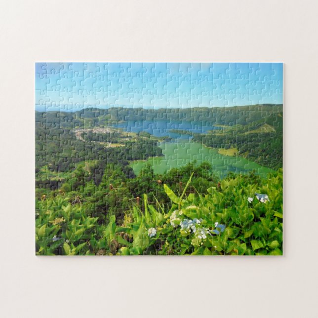 Puzzle de Sete Cidades Açore 11x14 avec la (Horizontal)