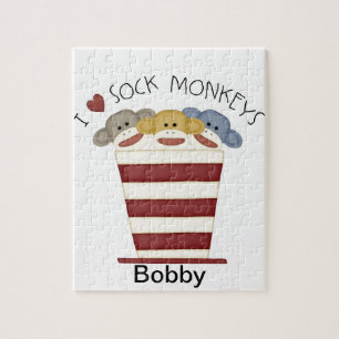Puzzle de singe personnalisé de chaussette /Toy