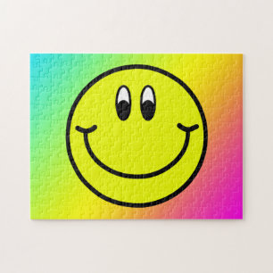 Puzzle de sourire heureux d'arc-en-ciel d'Emoji de