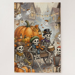 Puzzle de squelette d'Halloween   Citrouille effra